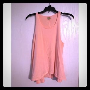 Peach split back tank
